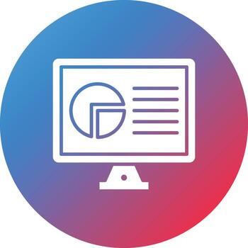 Online Pie Chart Glyph Circle Gradient Background Icon vector