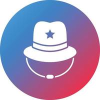 icono de fondo degradado de círculo de glifo de sombrero de vaquero vector