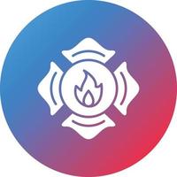 Firefighter Badge Glyph Circle Gradient Background Icon vector