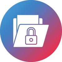 Secured Folder Glyph Circle Gradient Background Icon vector