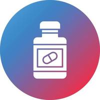 Pills Bottle Glyph Circle Gradient Background Icon vector