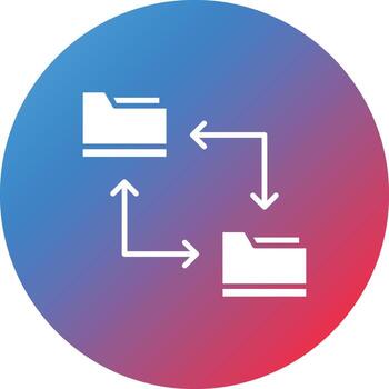File Sharing Glyph Circle Gradient Background Icon vector