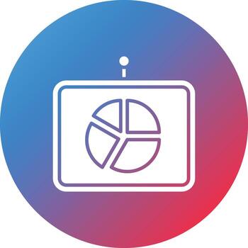 Pie Chart Glyph Circle Gradient Background Icon vector