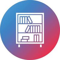 Bookshelf Glyph Circle Gradient Background Icon vector