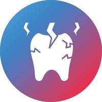 Toothache Glyph Circle Gradient Background Icon vector