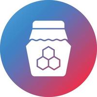 Honey Jar Glyph Circle Gradient Background Icon vector