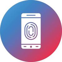 Mobile Fingerprint Lock Glyph Circle Gradient Background Icon vector