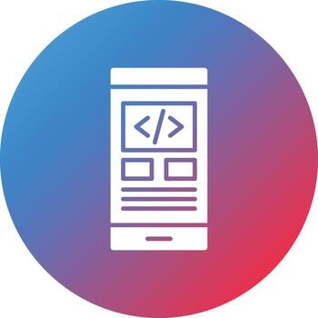 App Development Glyph Circle Gradient Background Icon vector