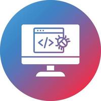 Website Bug Glyph Circle Gradient Background Icon vector