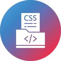 CSS File Glyph Circle Gradient Background Icon vector