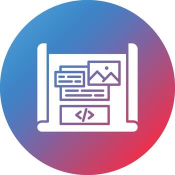 maqueta diseño glifo círculo gradiente fondo icono vector