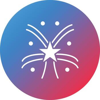 Firework Glyph Circle Gradient Background Icon vector