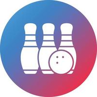 Bowling Glyph Circle Gradient Background Icon vector