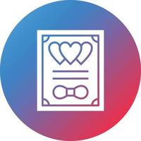 Wedding Certificate Glyph Circle Gradient Background Icon vector
