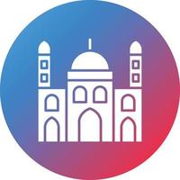 Mosque Glyph Circle Gradient Background Icon vector