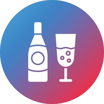 beber glifo círculo gradiente fondo icono vector