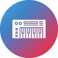 Piano Glyph Circle Gradient Background Icon vector