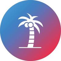 Coconut Tree Glyph Circle Gradient Background Icon vector