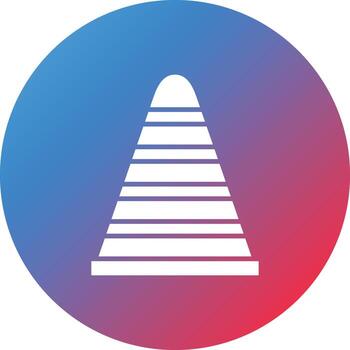 Traffic Cone Glyph Circle Gradient Background Icon vector