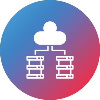 Big Data Glyph Circle Gradient Background Icon vector