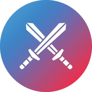 Sword Glyph Circle Gradient Background Icon vector