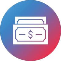 Cash Glyph Circle Gradient Background Icon vector