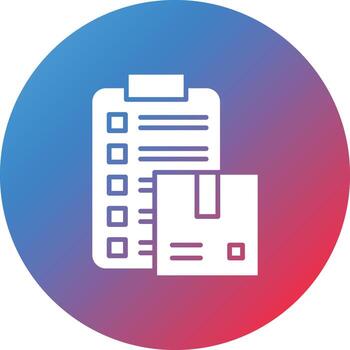 Delivery Box List Glyph Circle Gradient Background Icon vector