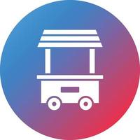 Food Cart Glyph Circle Gradient Background Icon vector