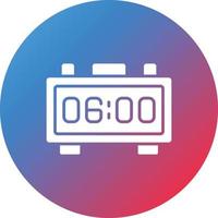 Digital Clock Glyph Circle Gradient Background Icon vector
