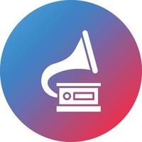 Gramophone Glyph Circle Gradient Background Icon vector