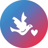 Dove with Heart Glyph Circle Gradient Background Icon vector