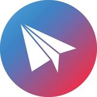 Paper Plane Glyph Circle Gradient Background Icon vector