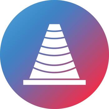 Cone Glyph Circle Gradient Background Icon vector