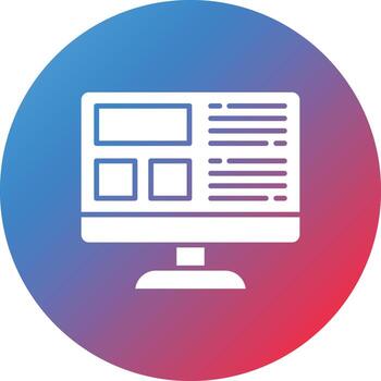 icono de fondo degradado de círculo de glifo de diseño web vector