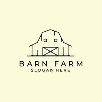 Barn logo line art vector illustration