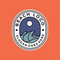 beach badge logo vector sticker badge minimalist