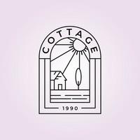 cottage badge logo vector minimalist line art design