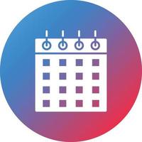 Calendar Glyph Circle Gradient Background Icon vector