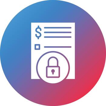 Document Security Glyph Circle Gradient Background Icon vector