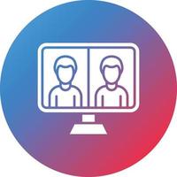Video Conference Glyph Circle Gradient Background Icon vector
