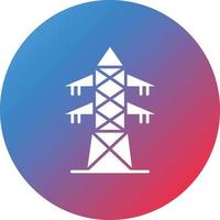 icono de fondo degradado de círculo de glifo de torre eléctrica vector