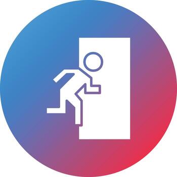 icono de fondo degradado de círculo de glifo de salida de incendios vector