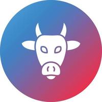 Cow Glyph Circle Gradient Background Icon vector