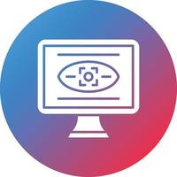 monitores de seguridad glifo círculo gradiente icono de fondo vector