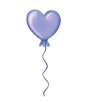 Blue balloon in the shape of a heart. Vector illustration