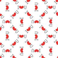 I love you seamless pattern. Vector illustration in doodle style.