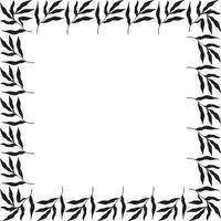 square shaped black frame made of plants on white isolated background vector