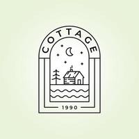 cottage badge logo vector minimalist line art design