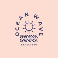 ocean wave logo vector minimalist design