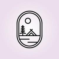 adventure badge logo line art camp vector illustration simple design